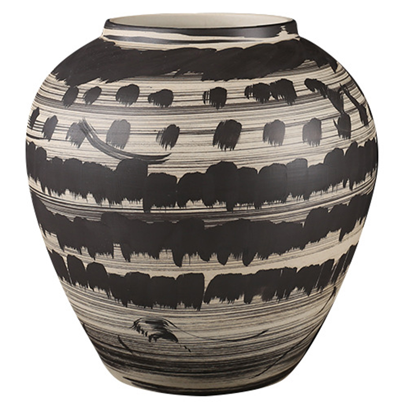 Ваза Kamaria Beige Black Vase Бежевый Черный Ваза Kamaria Beige Black Vase Бежевый Черный в Липецке | Loft Concept