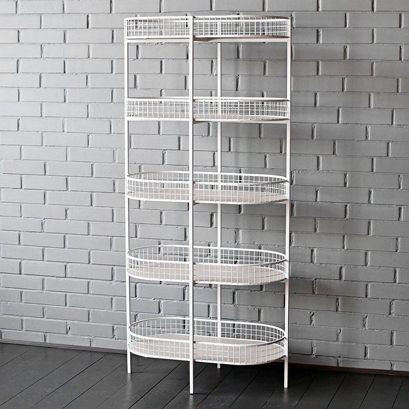 Стеллаж Roan Industrial Metal Rust Rack Белый Древесина Стеллаж Roan Industrial Metal Rust Rack Белый Древесина в Липецке | Loft Concept