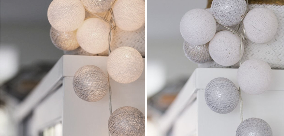 Гирлянда хлопковые фонарики Сotton Ball White-Silver - Loft-Concept в Липецке