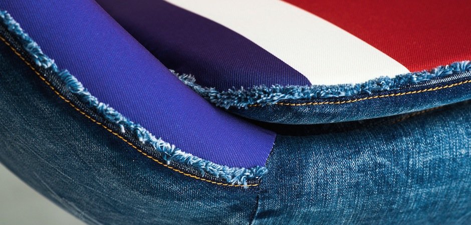 Кресло яйцо Egg Union Jack Denim Кресло яйцо Egg Union Jack Denim - Loft-Concept в Липецке