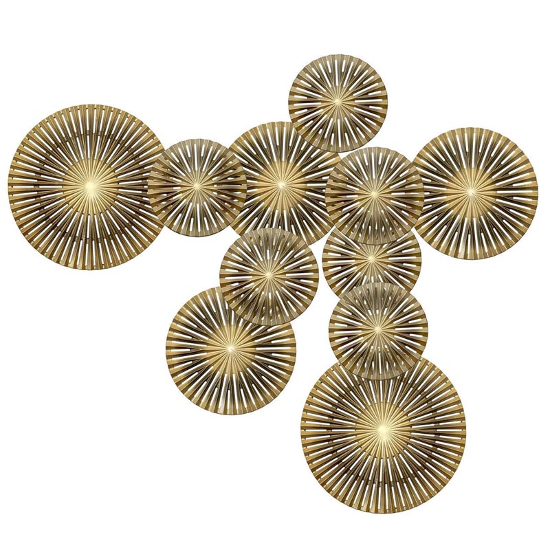 Арт-объект Apollo Brown and Gold Wall Plaque Disc gap 11 Золотой Коричневый в Липецке | Loft Concept 