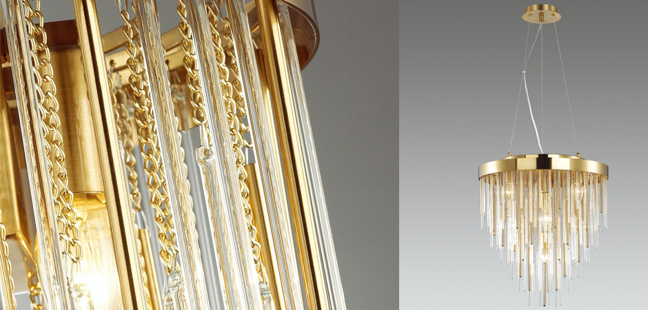 Люстра Luxury Gold & Glass Stripes Люстра Luxury Gold & Glass Stripes - Loft-Concept в Липецке