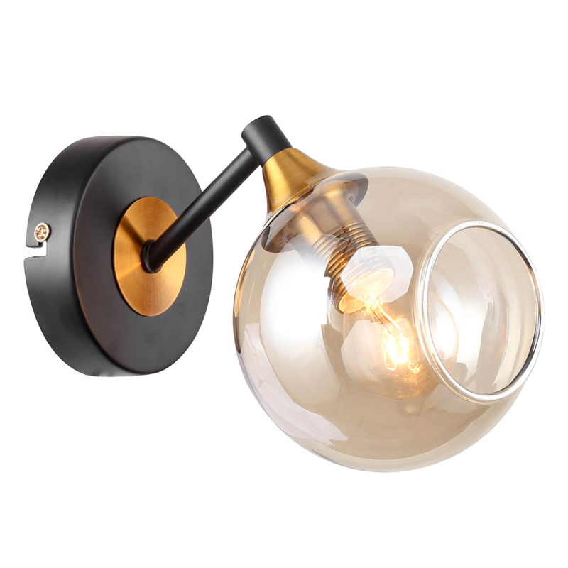 Бра Loft Globe Черный Латунь Янтарь (Amber) Бра Loft Globe Черный Латунь Янтарь (Amber) в Липецке | Loft Concept