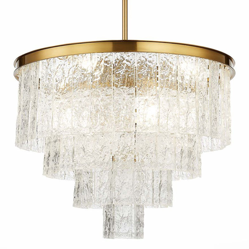 Люстра Renea Textured Glass Chandelier Brass D60 Латунь Прозрачное Стекло Люстра Renea Textured Glass Chandelier Brass D60 Латунь Прозрачное Стекло в Липецке | Loft Concept