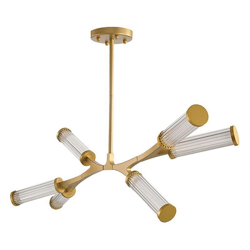 Люстра Cylinder Branches Chandelier Gold 6 Золотой Прозрачный Люстра Cylinder Branches Chandelier Gold 6 Золотой Прозрачный в Липецке | Loft Concept