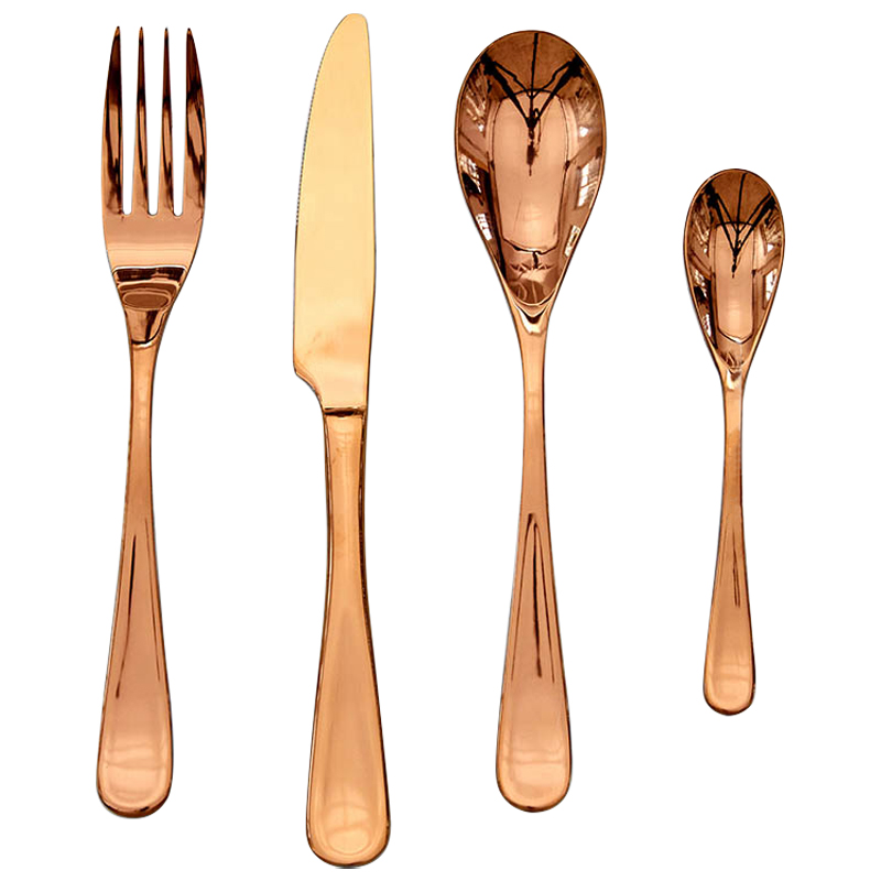 Столовые приборы на 4 персоны цвет медь Contemporary Cutlery Set Copper Медь Столовые приборы на 4 персоны цвет медь Contemporary Cutlery Set Copper Медь в Липецке | Loft Concept
