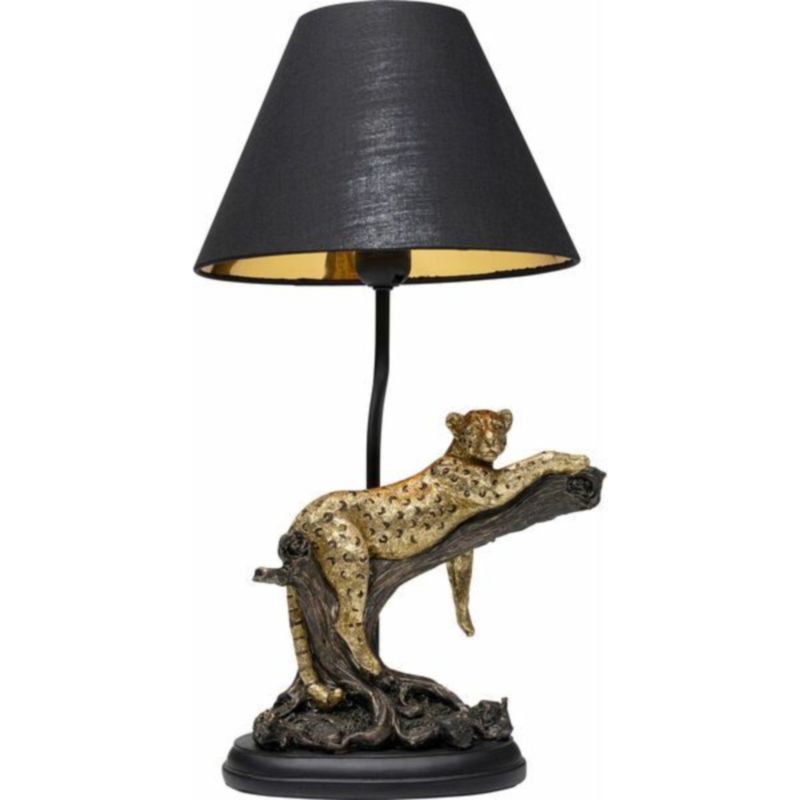 Настольная лампа черная Calm leopard Черный Золотой Настольная лампа черная Calm leopard Черный Золотой в Липецке | Loft Concept
