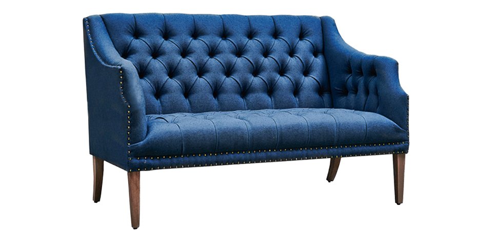 Диван Morton Capitone Sofa Диван синий лен Диван Morton Capitone Sofa Диван синий лен - Loft-Concept в Липецке