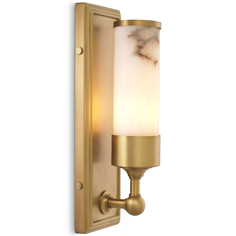 Бра Eichholtz Wall Lamp Valentine Alabaster Бежевый Белый Мрамор Bianco Латунь Бра Eichholtz Wall Lamp Valentine Alabaster Бежевый Белый Мрамор Bianco Латунь в Липецке | Loft Concept