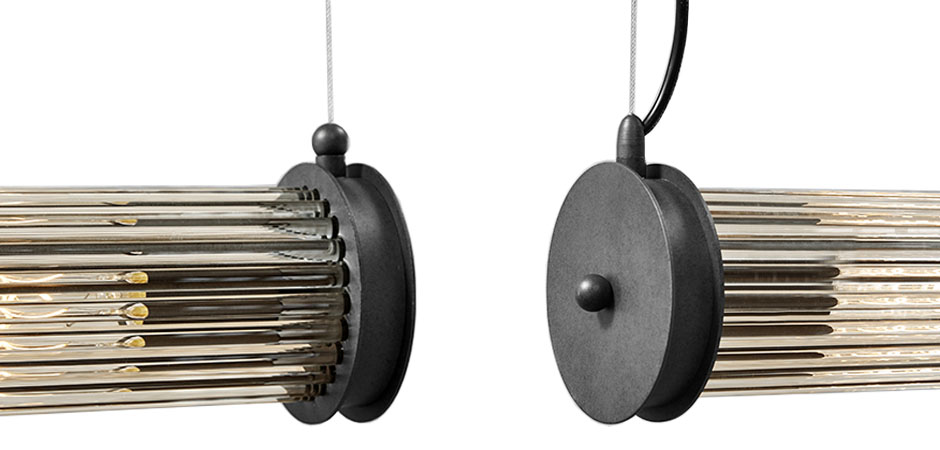 Подвесной светильник Glass TUBE Pendant Double Black Подвесной светильник Glass TUBE Pendant Double Black - Loft-Concept в Липецке