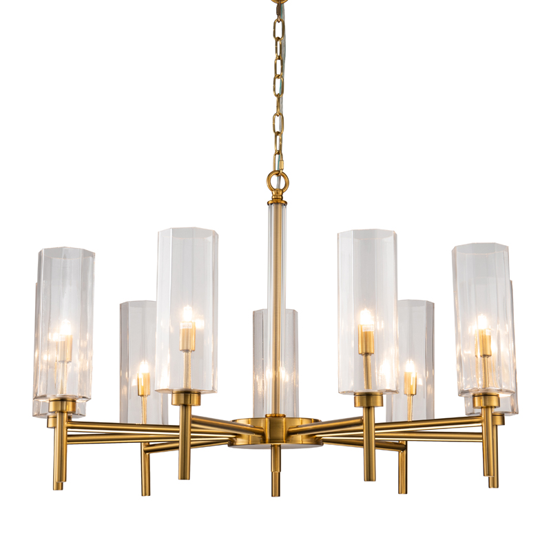 Люстра Claudine Chandelier 80 Латунь Прозрачный Люстра Claudine Chandelier 80 Латунь Прозрачный в Липецке | Loft Concept