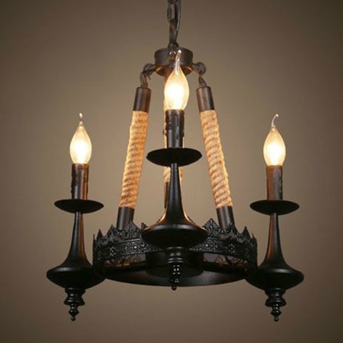 Люстра 3-Light Rustic Chandelier Черный Люстра 3-Light Rustic Chandelier Черный в Липецке | Loft Concept