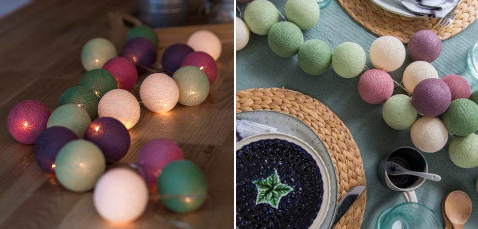 Гирлянда хлопковые фонарики Сotton Ball Forest Fruit - Loft-Concept в Липецке