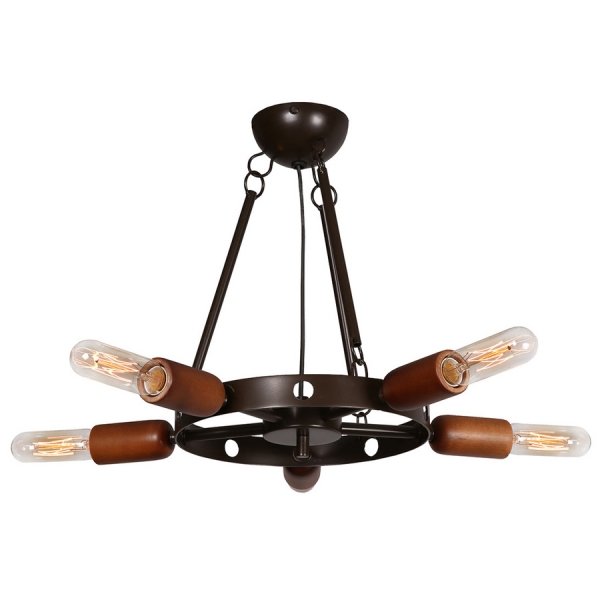 Люстра Loft Star Pendant 5 Ring Черный Коричневый Люстра Loft Star Pendant 5 Ring Черный Коричневый в Липецке | Loft Concept