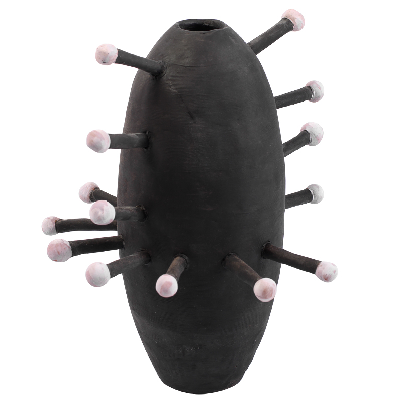 Ваза Kwanza Round Spikes Vase Черный Розовый Ваза Kwanza Round Spikes Vase Черный Розовый в Липецке | Loft Concept