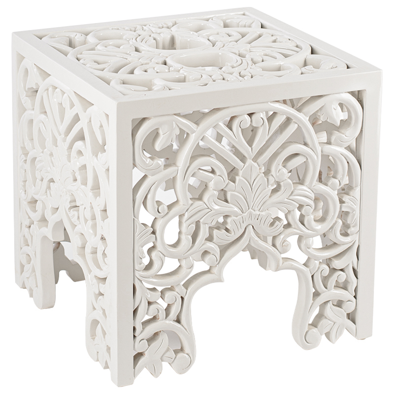 Приставной стол Side Table White lace Белый Приставной стол Side Table White lace Белый в Липецке | Loft Concept