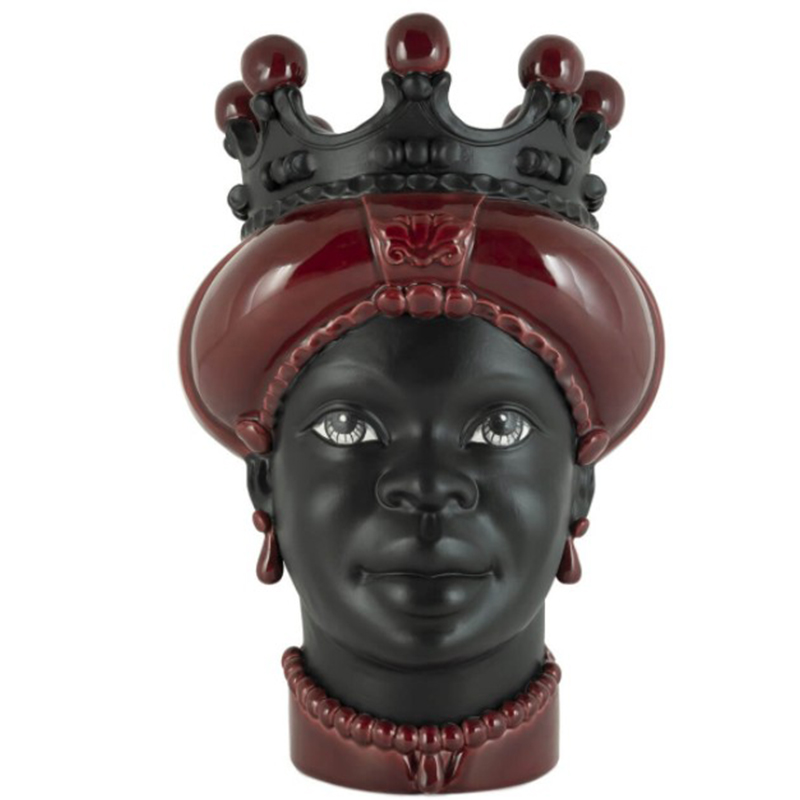 Ваза VASE MORO LADY CROWN DARK burgundy Бургундский красный Черный Ваза VASE MORO LADY CROWN DARK burgundy Бургундский красный Черный в Липецке | Loft Concept