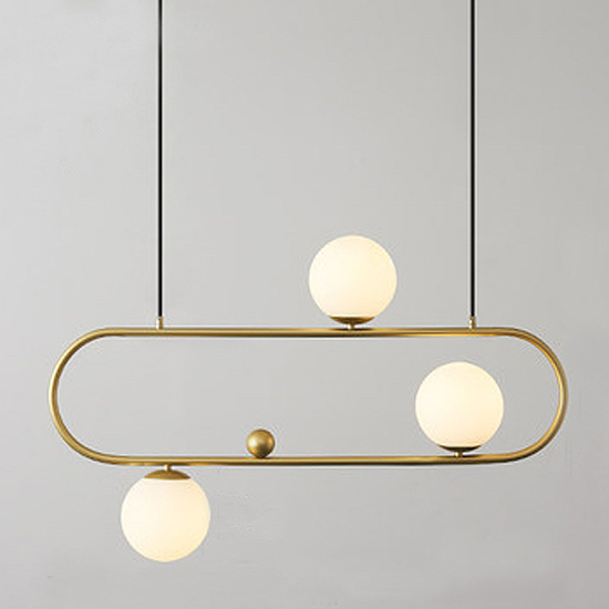 Люстра Horizontal Balls Balance Brass 3 Латунь Белый Люстра Horizontal Balls Balance Brass 3 Латунь Белый в Липецке | Loft Concept