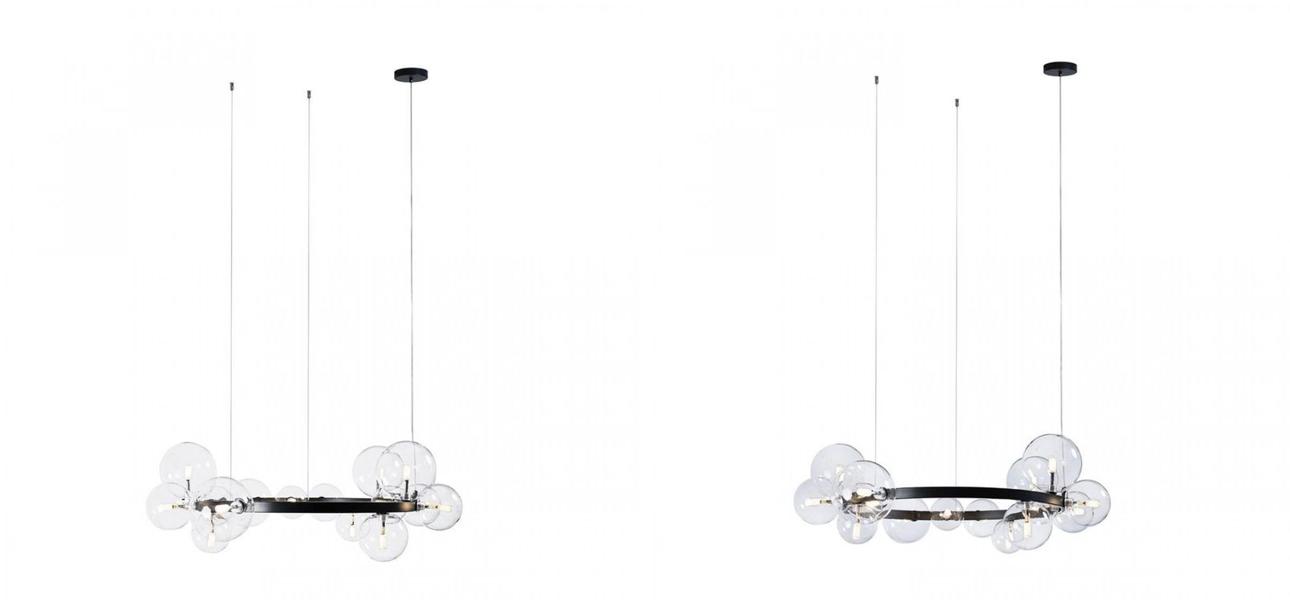 Светодиодная люстра Кольцо Прозрачное стекло IONA Сhandelier диаметр 85 см - фото №1