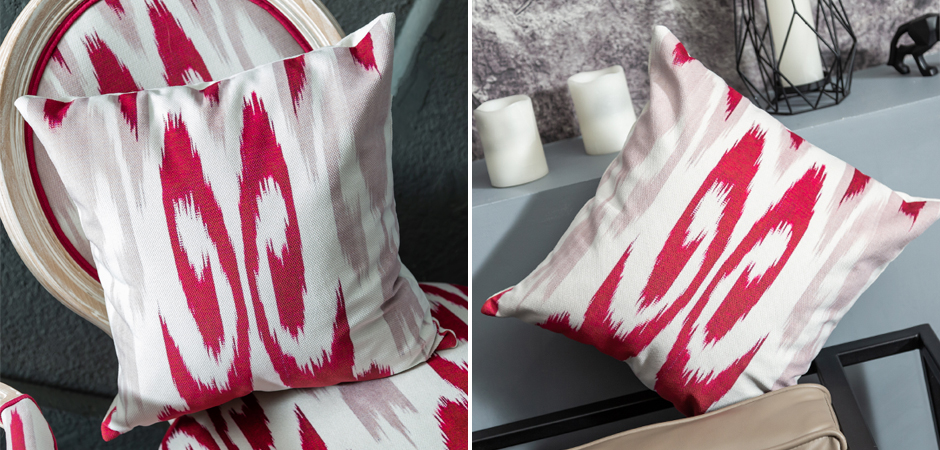 Декоративная подушка Ikat Pattern Красная Декоративная подушка Ikat Pattern Красная - Loft-Concept в Липецке