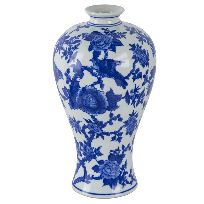 Ваза Bird in Flowers Vase Синий Белый Ваза Bird in Flowers Vase Синий Белый в Липецке | Loft Concept