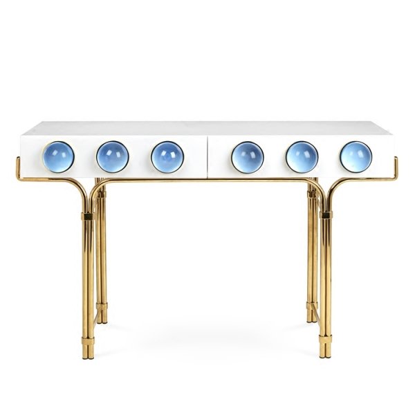 Консоль Globo Console Синий цвет Белый Консоль Globo Console Синий цвет Белый в Липецке | Loft Concept