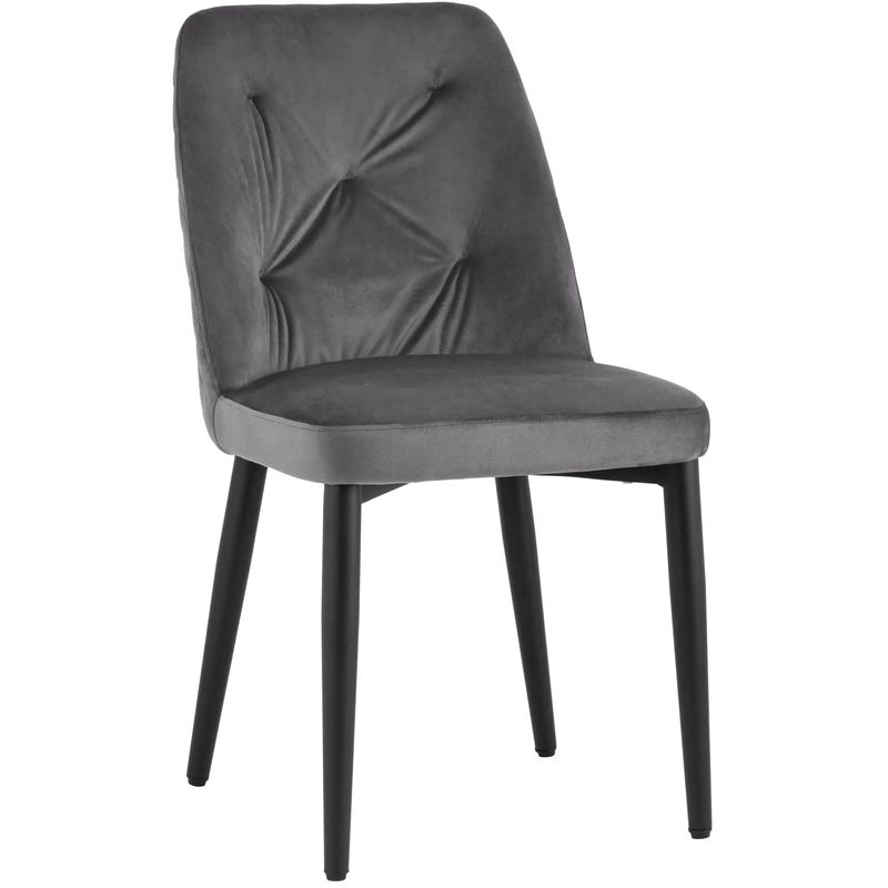 Стул Emma Chair Серый Велюр Серый Черный Стул Emma Chair Серый Велюр Серый Черный в Липецке | Loft Concept