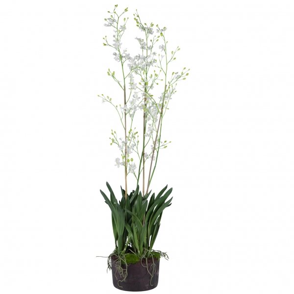 Декоративный искусственный цветок Tropical Flower Черный Зеленый Белый Декоративный искусственный цветок Tropical Flower Черный Зеленый Белый в Липецке | Loft Concept