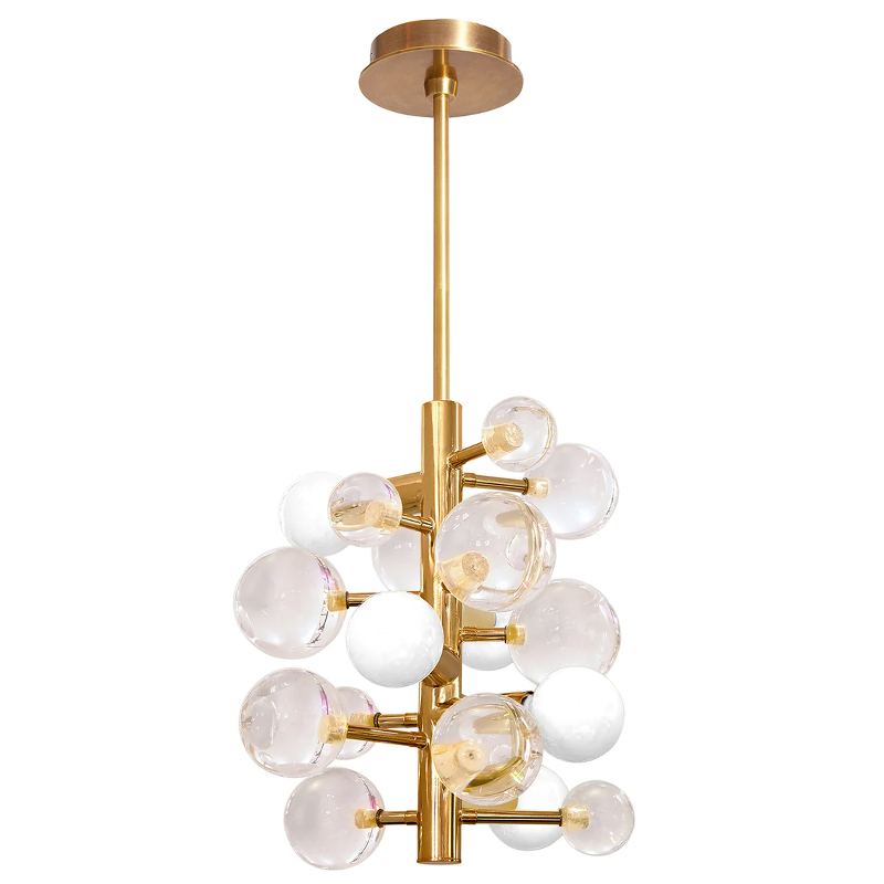 Светильник Jonathan Adler GLOBO FIVE-LIGHT CHANDELIER Clear Золотой Прозрачное Стекло Белый Светильник Jonathan Adler GLOBO FIVE-LIGHT CHANDELIER Clear Золотой Прозрачное Стекло Белый в Липецке | Loft Concept