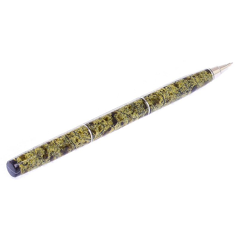 Ручка шариковая из натурального камня Змеевик Stone Pens Зеленый Серебряный Ручка шариковая из натурального камня Змеевик Stone Pens Зеленый Серебряный в Липецке | Loft Concept