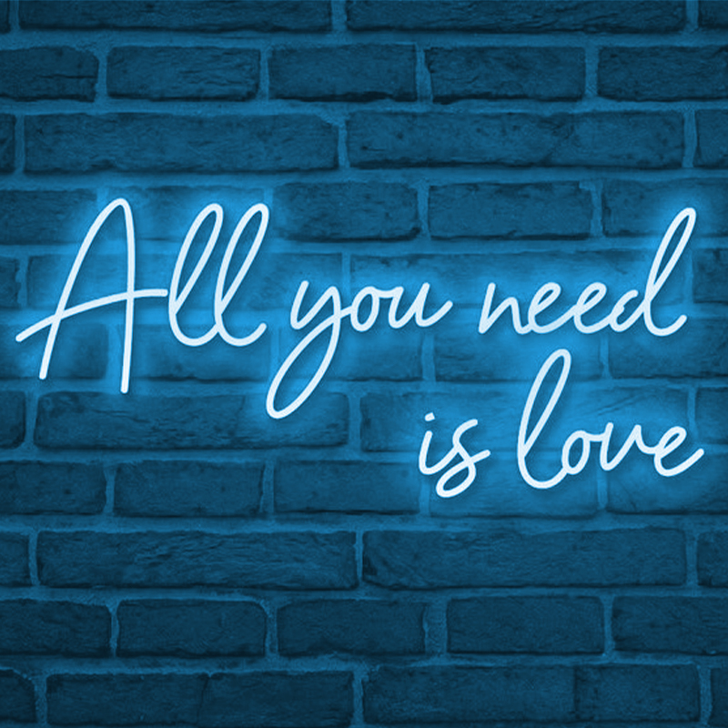 Неоновая настенная лампа All You Need is Love Neon Wall Lamp Синий Синий Прозрачный Неоновая настенная лампа All You Need is Love Neon Wall Lamp Синий Синий Прозрачный в Липецке | Loft Concept
