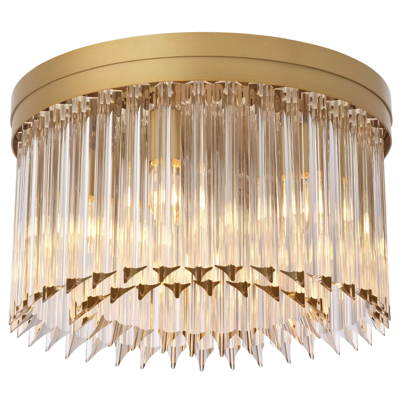 Потолочный светильник Eichholtz Ceiling Lamp Evina Латунь Прозрачное Стекло Потолочный светильник Eichholtz Ceiling Lamp Evina Латунь Прозрачное Стекло в Липецке | Loft Concept