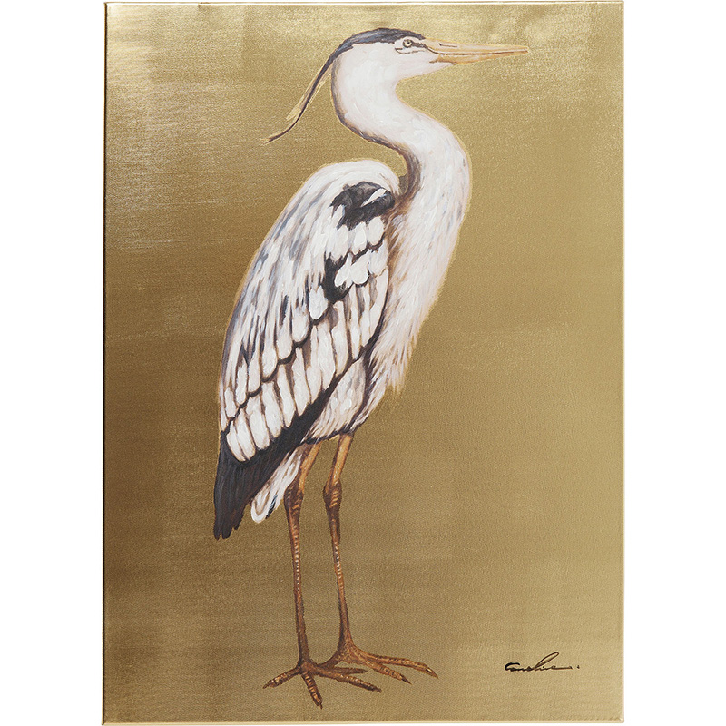 Картина Gold Heron I Золотой Белый Картина Gold Heron I Золотой Белый в Липецке | Loft Concept
