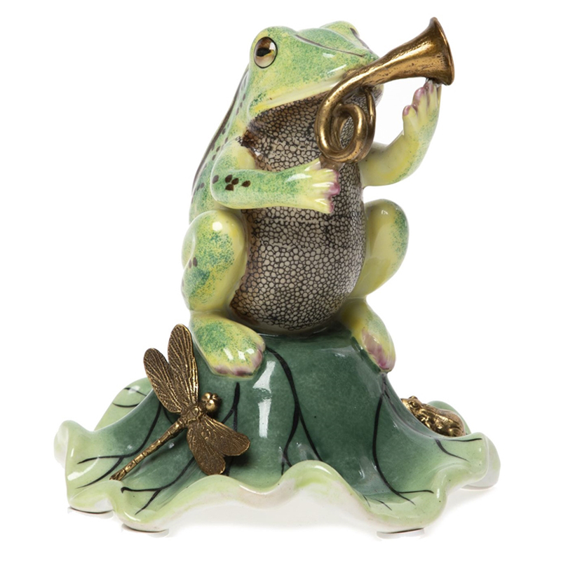 Статуэтка Frog Trumpeter Зеленый Золотой Статуэтка Frog Trumpeter Зеленый Золотой в Липецке | Loft Concept