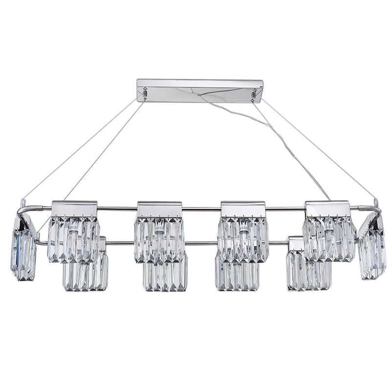 Люстра Crystal Pendants chrome 10 Хром Прозрачное Стекло Люстра Crystal Pendants chrome 10 Хром Прозрачное Стекло в Липецке | Loft Concept