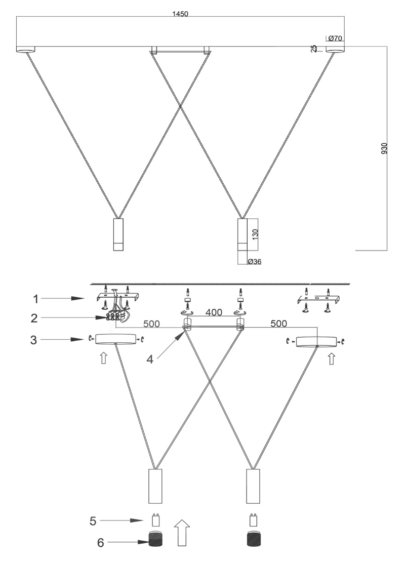 Wireflow LED White Suspension lam 2 патрона Wireflow LED White Suspension lam 2 патрона в Липецке