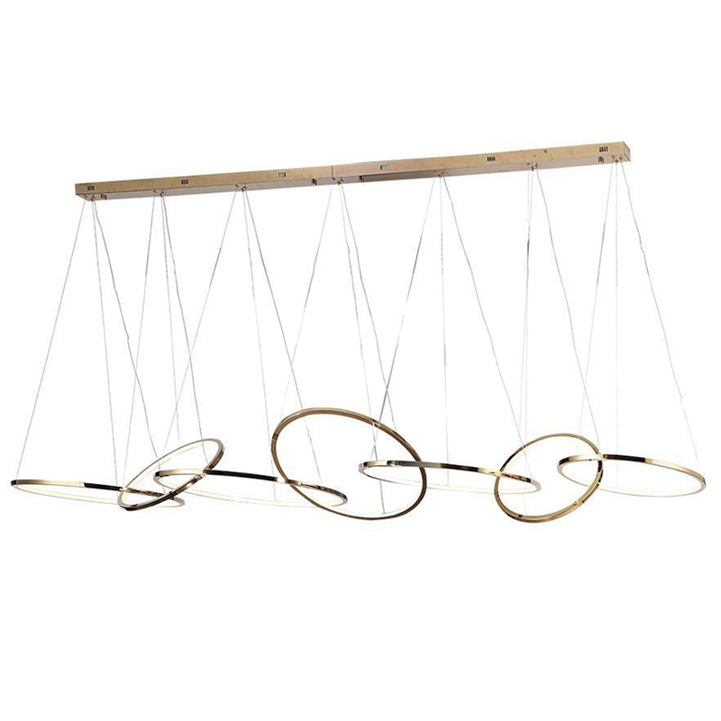 Люстра Ring Connection Horizontal Chandelier Gold Золотой Люстра Ring Connection Horizontal Chandelier Gold Золотой в Липецке | Loft Concept