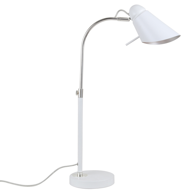 Настольная лампа Silvi Table Lamp Серебряный Белый Настольная лампа Silvi Table Lamp Серебряный Белый в Липецке | Loft Concept