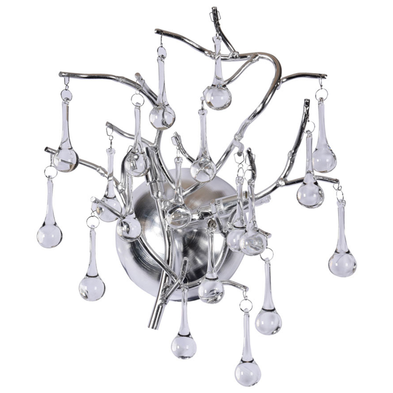 Бра Droplet Silver Wall Lamp Серебряный Прозрачное Стекло в Липецке | Loft Concept 