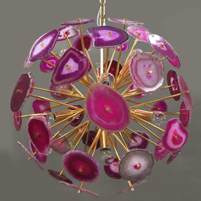 Люстра Agate Burst Chandelier Lilac Золотой Сиреневый Люстра Agate Burst Chandelier Lilac Золотой Сиреневый в Липецке | Loft Concept