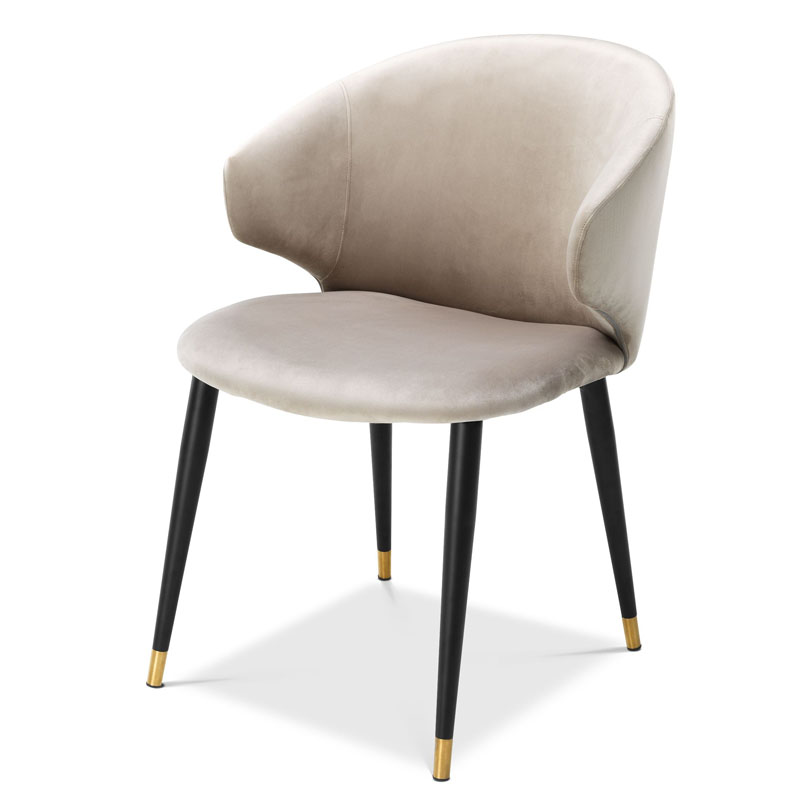 Стул Eichholtz DINING CHAIR VOLANTE beige Бежевый Черный Золотой Стул Eichholtz DINING CHAIR VOLANTE beige Бежевый Черный Золотой в Липецке | Loft Concept