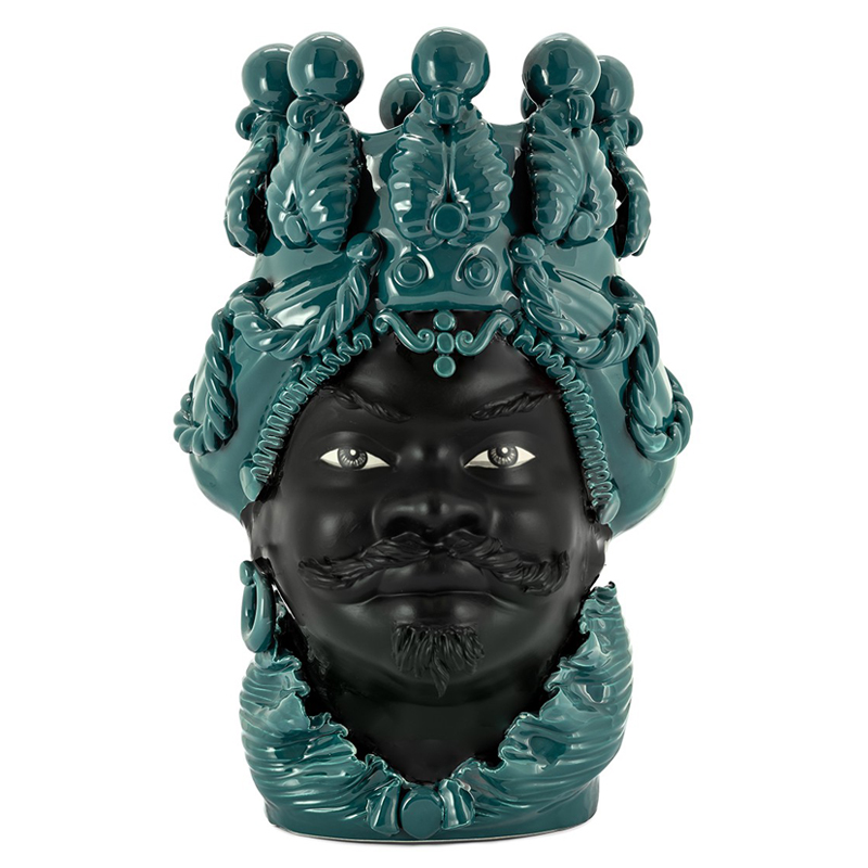 Ваза VASE MORO BIG MAN SIMPLY MAT dark turquoise Черный Бирюзовый Ваза VASE MORO BIG MAN SIMPLY MAT dark turquoise Черный Бирюзовый в Липецке | Loft Concept