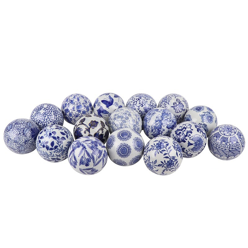 Статуэтка Oriental Blue & White Pattern Ball Белый Синий в Липецке | Loft Concept 