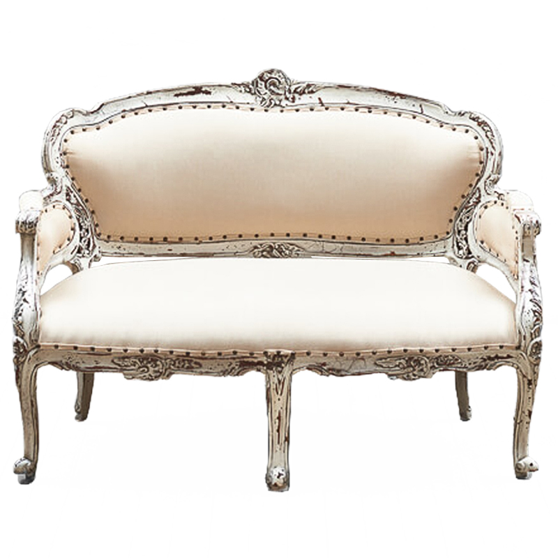 Диван Maria Antoinette Sofa Белый винтажная патина Бежевый Диван Maria Antoinette Sofa Белый винтажная патина Бежевый в Липецке | Loft Concept