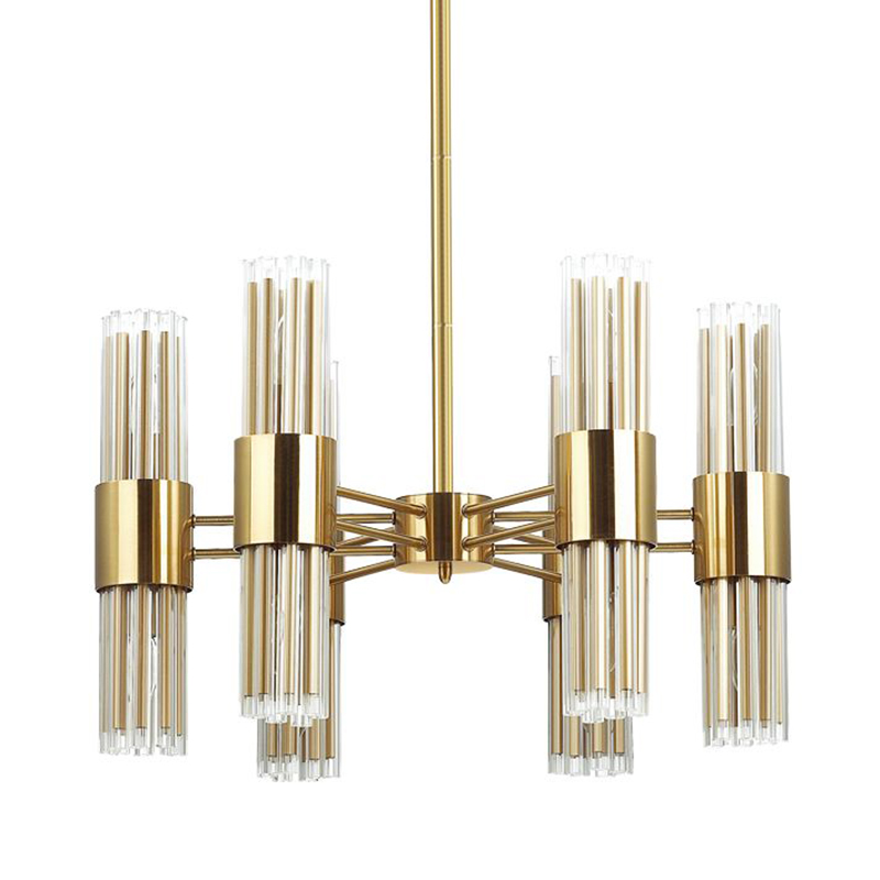Люстра Gladwin Glass Tubes Chandelier Прозрачный Золотой Люстра Gladwin Glass Tubes Chandelier Прозрачный Золотой в Липецке | Loft Concept