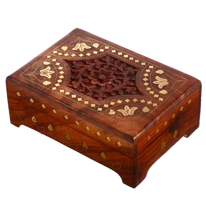 Шкатулка Fulari Indian Inlay Box Коричневый Шкатулка Fulari Indian Inlay Box Коричневый в Липецке | Loft Concept