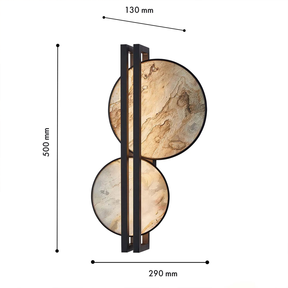 Бра из двух каменных дисков в металлической раме Constellation в Липецке