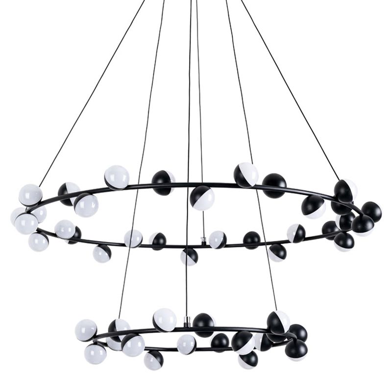 Люстра Vilelme Chandelier black double Черный Люстра Vilelme Chandelier black double Черный в Липецке | Loft Concept
