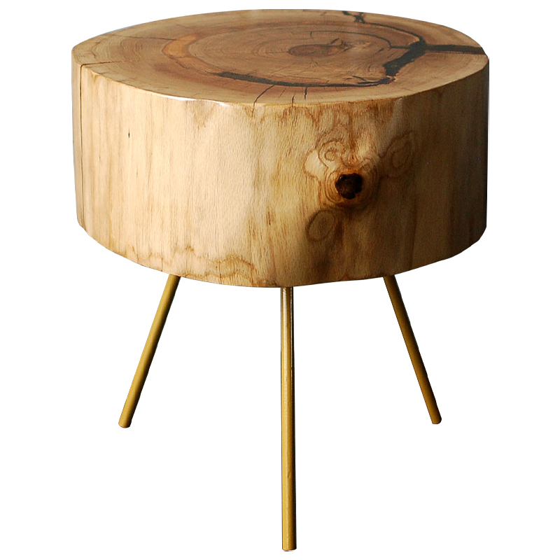 Приставной стол Knapp Industrial Metal Rust Side Table Светлый дуб Золотой Приставной стол Knapp Industrial Metal Rust Side Table Светлый дуб Золотой в Липецке | Loft Concept