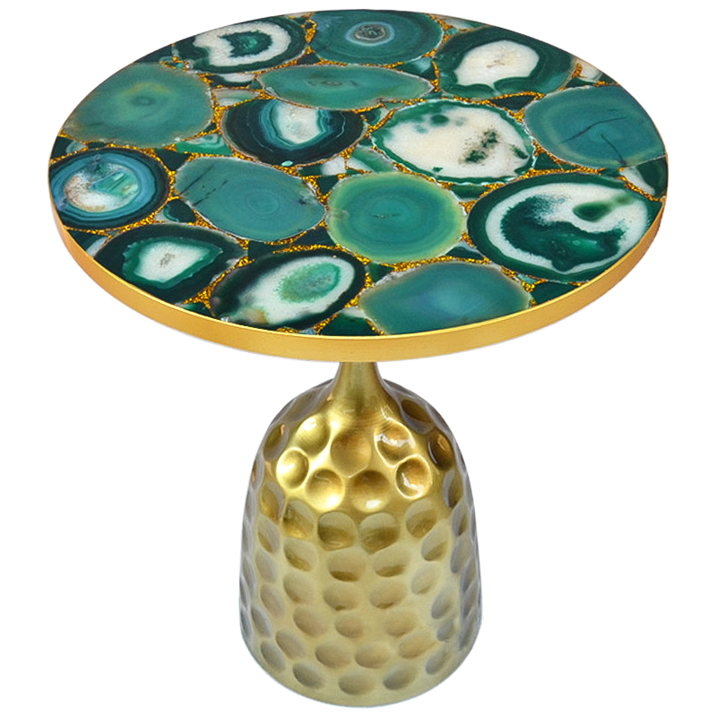 Приставной стол Cluster Surface Green Agate Side Table Зеленый Латунь Золотой Приставной стол Cluster Surface Green Agate Side Table Зеленый Латунь Золотой в Липецке | Loft Concept
